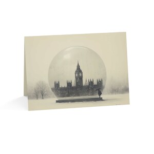 Confezione di biglietti d'auguri vuoti (London Globe) / Set grande 7x5 / 10 pezzi (sfuso)