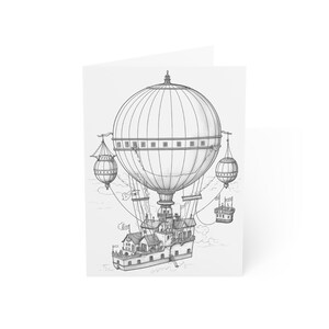 Pacote de cartões comemorativos Color Me (Sky Sailing) | Feliz aniversário, para qualquer ocasião, pensando em você | Conjunto de 10 peças estilo livro para colorir (a granel)