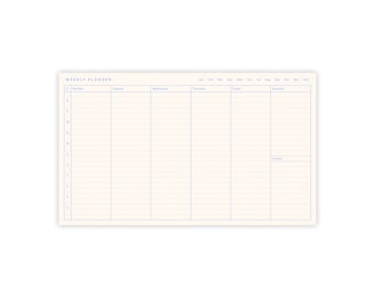 Post-it® Note Pads | Weekly Schedule Planner Calendar (10" x 6") | With or Without Hourly Time (Select Color)