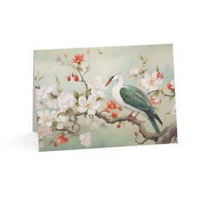 Blanko Grußkarte (Federn & Flora 01) | Großes 20x15 |  10 Stück Set (Bulk)