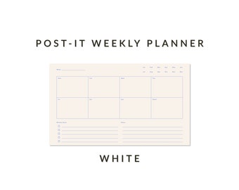 Post-it® Sticky Note Pads | Weekly Planner Calendar (10"x 6") (White)