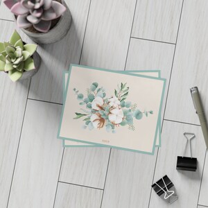 Aqua Flora Collection Select Design 30 Piece Set bulk Blank Notecard & Envelope Pack image 6