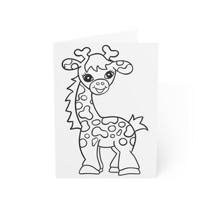Color Me Grußkarten Pack (Giraffe) | Alles Gute zum Geburtstag, Glückwünsche, Party Einladung | Malbuch Style 10 Stück Set (bulk)