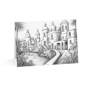 Kleur me wenskaartpakket (River Retreat) | Verjaardag, bedankt, uitnodiging voor feest, natuurliefhebber | Kleurboekstijl 10-delige set (bulk)