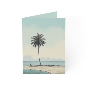 Blanko-Grußkarten-Pack (Schlüsselpalme) | Geburtstag, Danke, Glückwünsche, jeder Anlass | 10 Stück Set (Bulk)