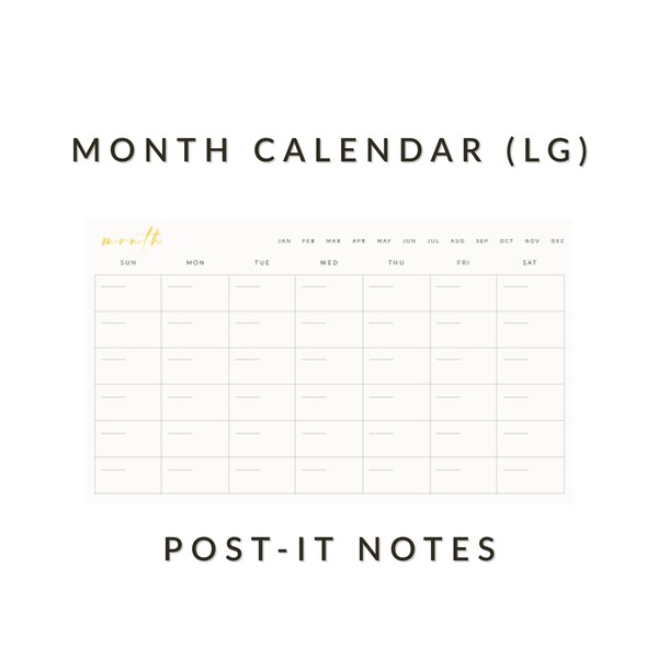 Post It Note Calendar - Etsy