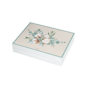 Aqua Flora Collection Select Design 30 Piece Set bulk Blank Notecard & Envelope Pack image 4