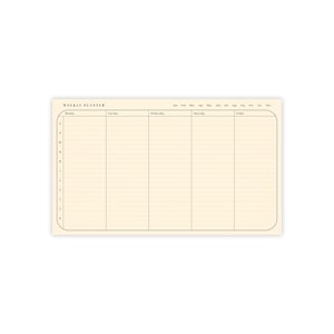 Bloc de notas adhesivas Post-it® / Calendario semanal de 5 días (25,4 x 15,2 cm) / Horario / Colección Chelsea (Clásica)