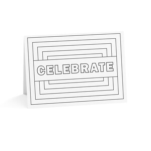 Pack de cartes de vœux Color Me (célébrer) | Anniversaire, anniversaire, invitation à une fête | Ensemble de 10 pièces de style livre de coloriage (en vrac)