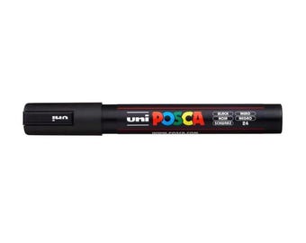 x3 Stylo marqueur Posca uni noir, pointe moyenne (1,8-2,5 mm) Stylo peinture acrylique à base d'eau PC-5 M pour travaux manuels d'art, personnalisation et projets de bricolage