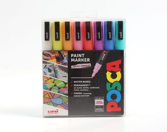 Uni-ball Posca PC-3 M marqueurs pastel lot de 8 feutres acryliques Artisanat marqueurs de dessin Fournitures artistiques professionnelles