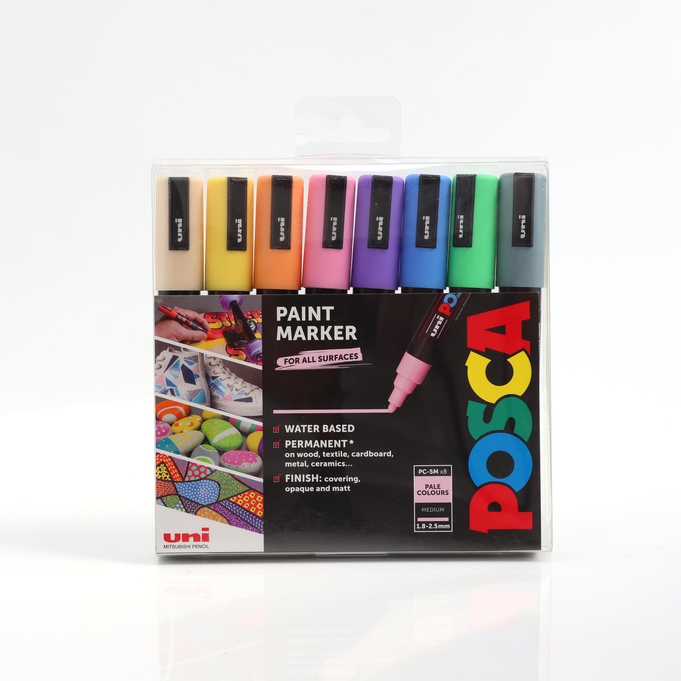 Posca PC-5M Paint Pen Set - 8 Pastel Colors, Water-Based Permanent Marker For Multi-Surfaces - View #7