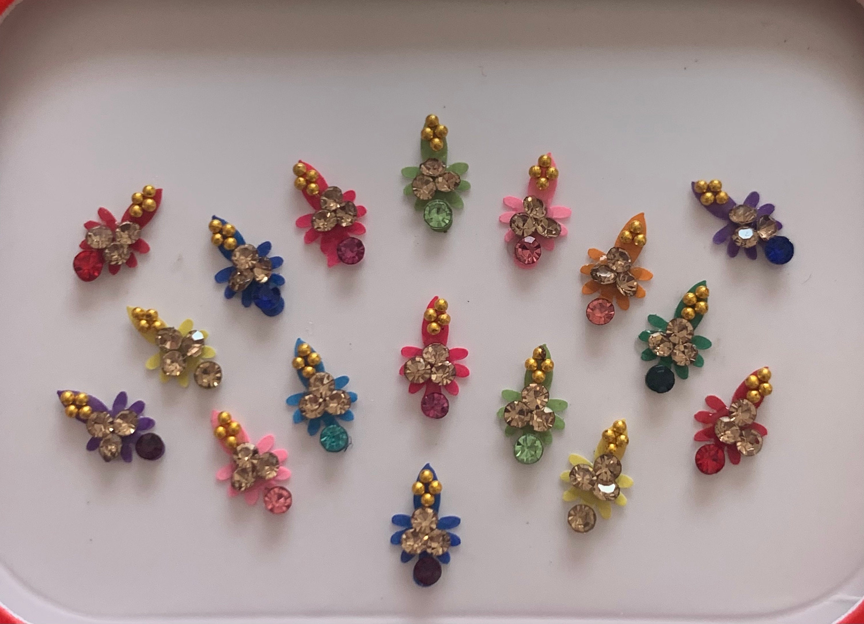 Bindi, Bridal, Multicolour Bindis, Fancy Design UK