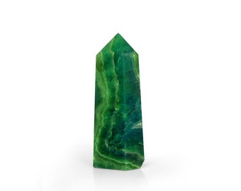 Natural Green Quartz Crystal Point, Large Green Fluorite Crystal Tower Polished Gemstone Tower Special 1 Piece