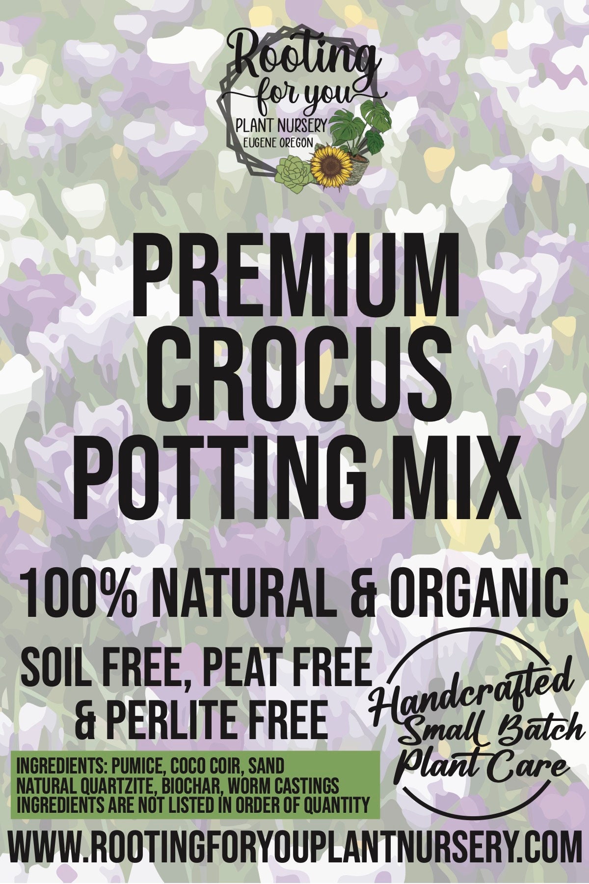 CROCUS Premium Soil Less Potting Mix Oregon Licensed Nursery - - Etsy