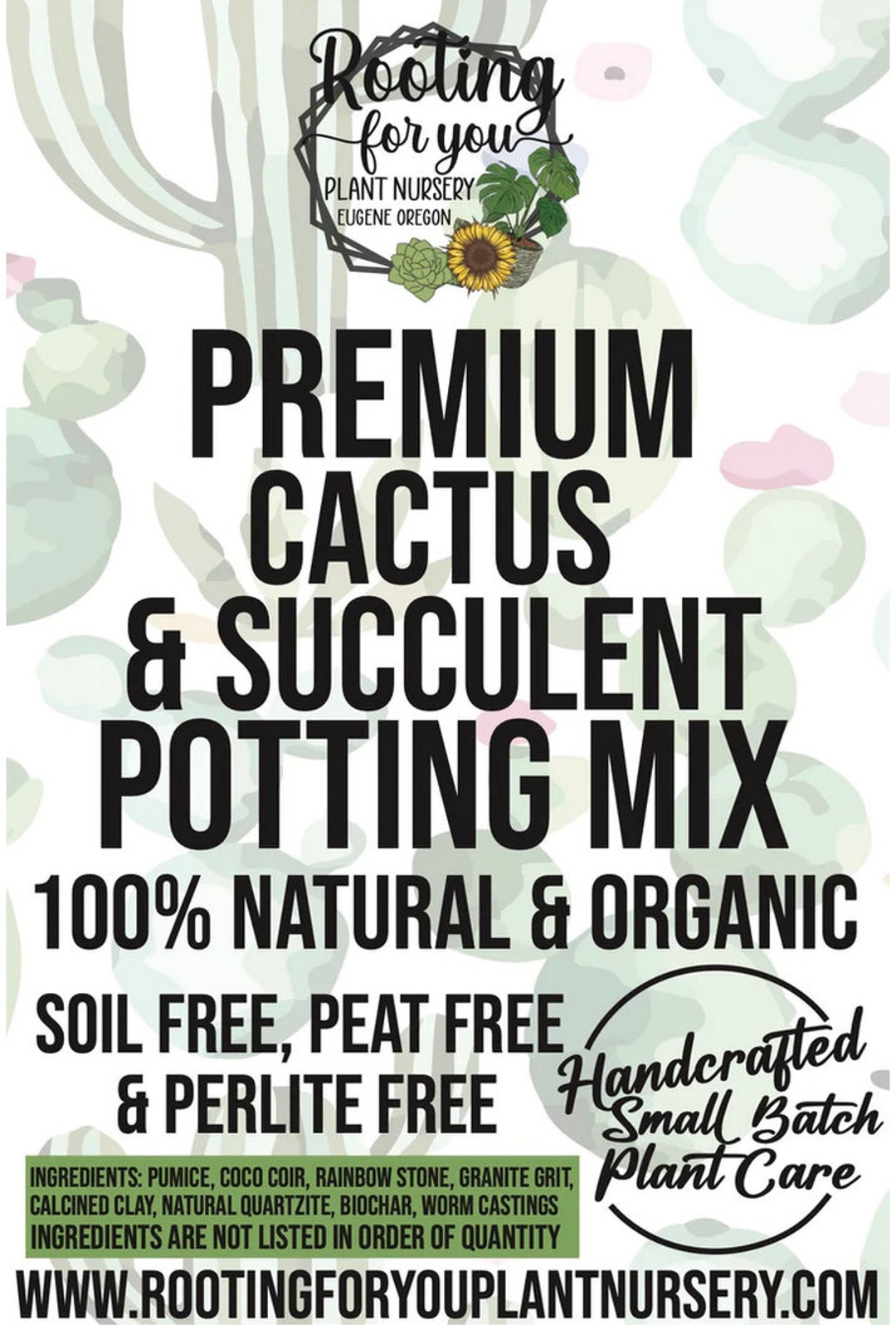 CACTUS & SUCCULENT Premium Soil Less Potting Mix Oregon Licensed ...