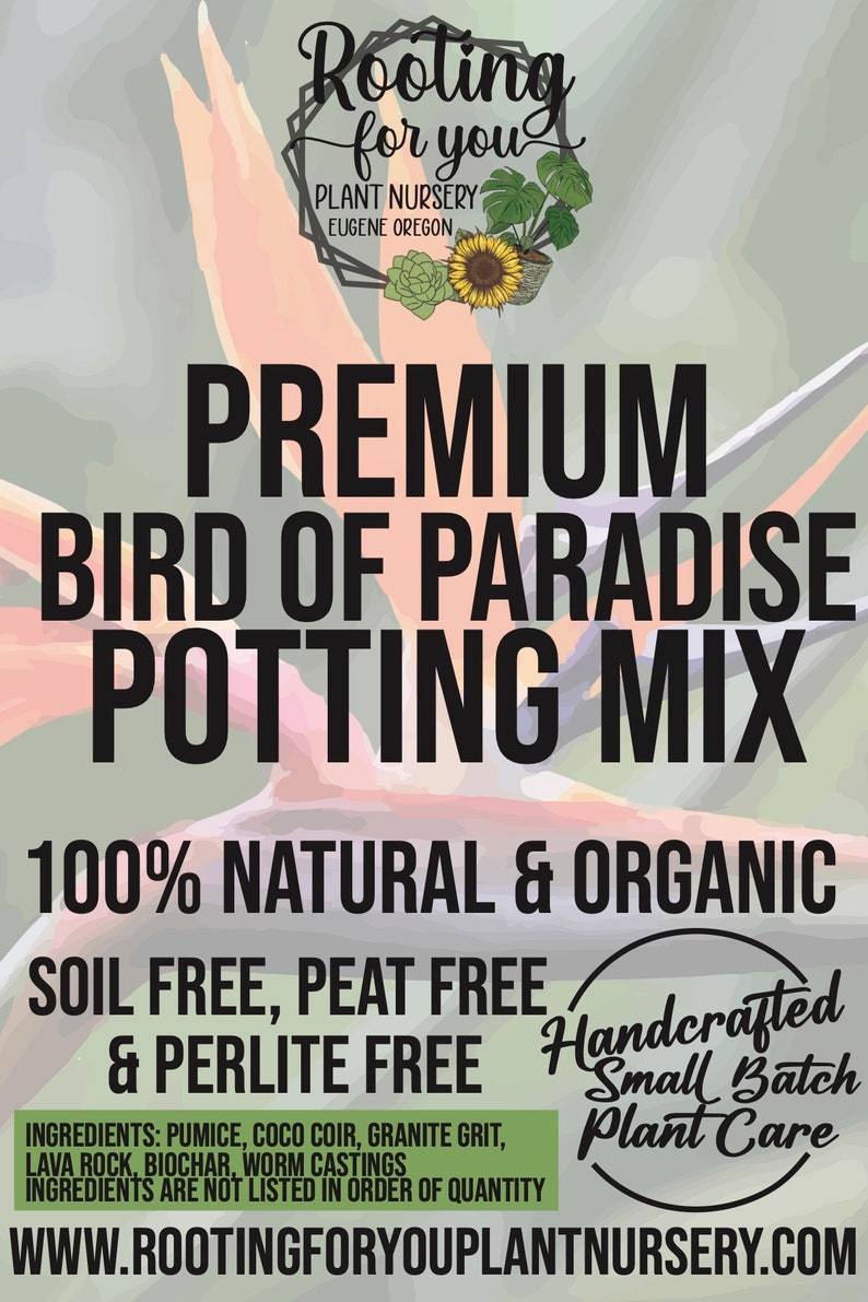 BIRD OF PARADISE Premium Soil Less Potting Mix Oregon Licensed Nursery