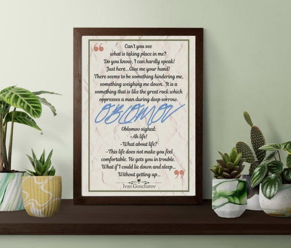 Oblomov Zitat, Druckbares Zitat, Druckbare Wandkunst, Sofortiger.