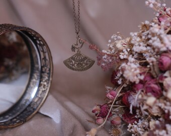 Peace Dove & Fan Necklace | Antique Bronze | Vintage Vibes