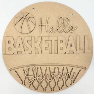 Hello Basketball Door Hanger