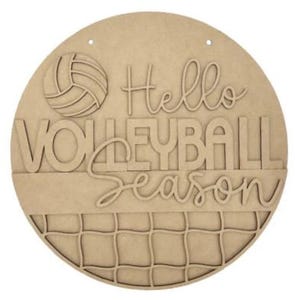 Hello Volleyball Door Hanger