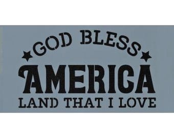 Estêncil Deus abençoe a América, terra que eu amo
