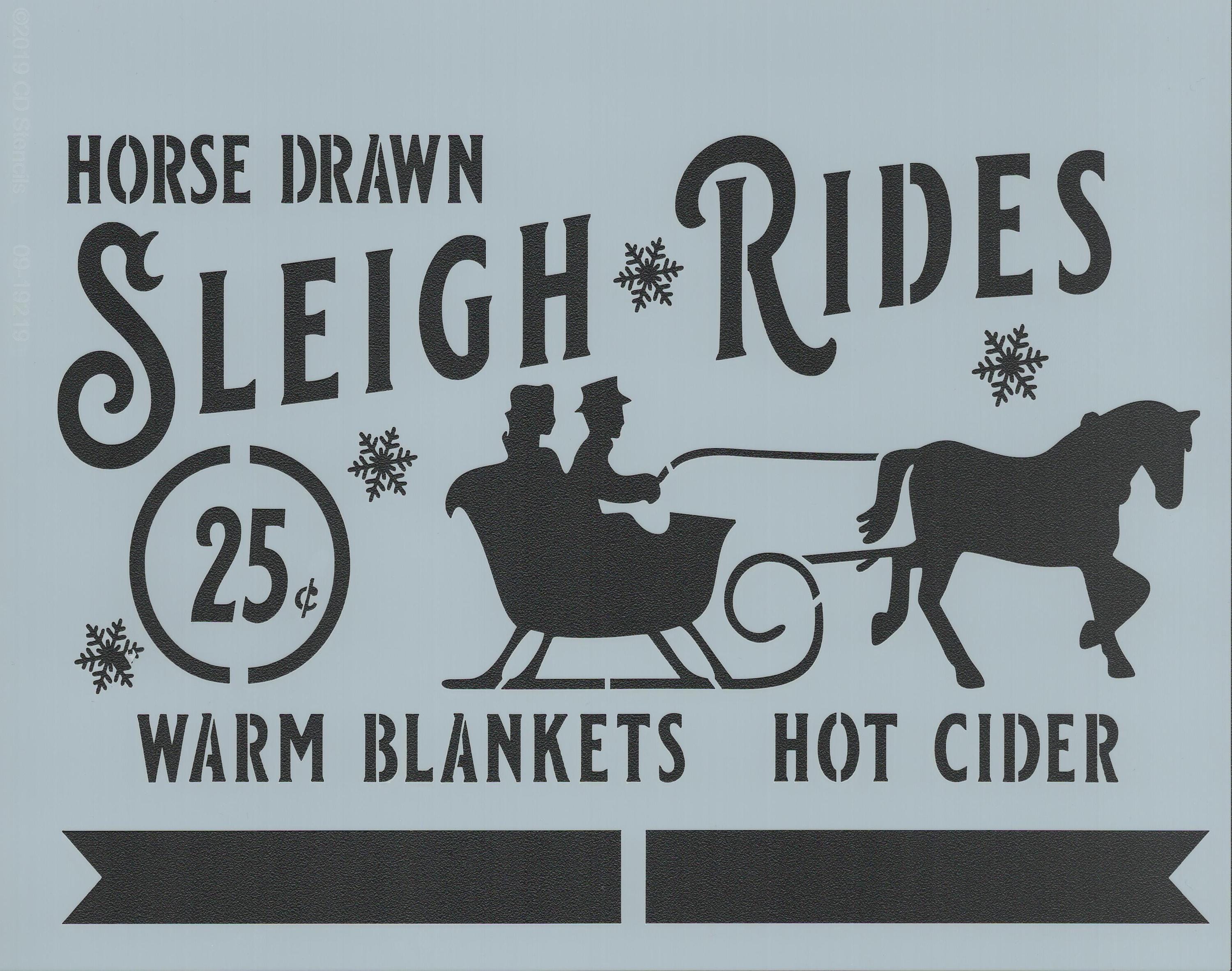 Horse Drawn Sleigh Rides Stencil - Etsy