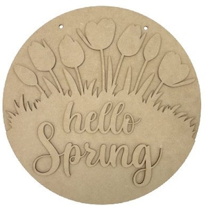 Hello Spring Tulips Hanger