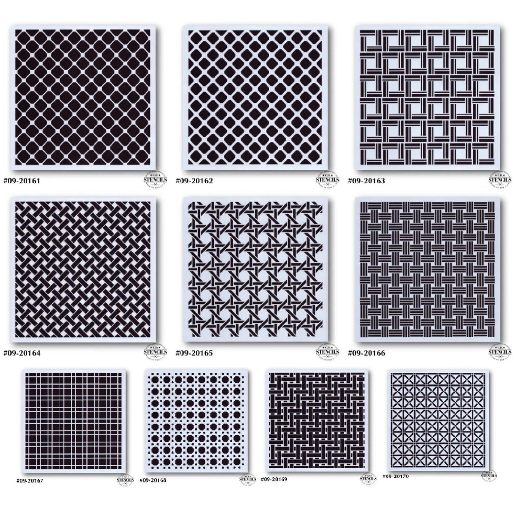 Lattice and Wicker Stencil Set Bundle - Set of 10 Stencils