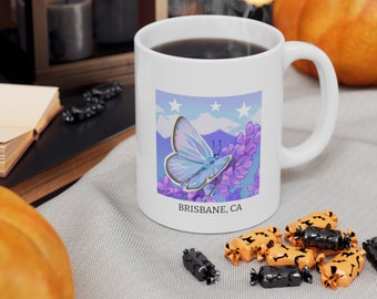 Mission Blue Butterfly Ceramic Mug 11oz