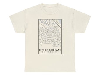 Brisbane Map Unisex Heavy Cotton Tee