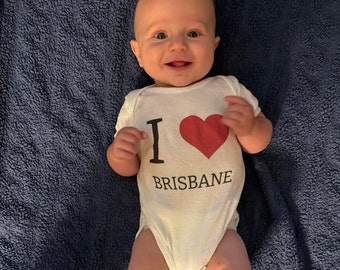 I Love Brisbane Infant Baby Rib Bodysuit