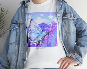 Mission Blue Butterfly Unisex Heavy Cotton Tee