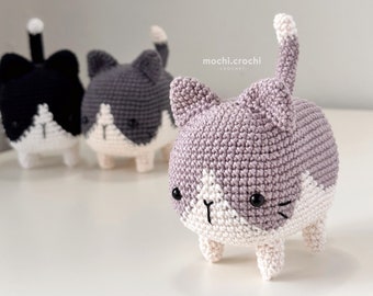 Crochet Pattern -  Chibi Cat Tuxedo - Amigurumi - PDF Digital Download