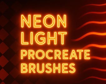Neonlicht procreate-penselenset – levendige gloedpenselen voor digitale kunst, illustraties, logo's en ontwerpen – perfect voor Etsy-artiesten