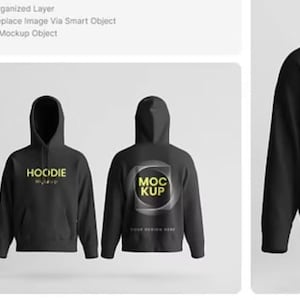 Hoodie Front & Back Mockup Template | Realistic Apparel Design | High-Res Editable Files | Instant Download for Branding and Merch