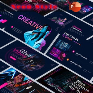 Neon Wave Powerpoint Presentation Template