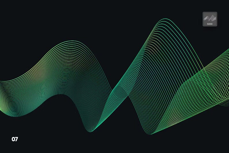 Digital Linear Waves Photoshop Brushes [ABR, PNG] - Etsy
