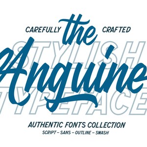 Anguine Handwritten Typeface - Handwritten script, modern cursive font, elegant wedding typeface, branding logo, trendy calligraphy, swashes