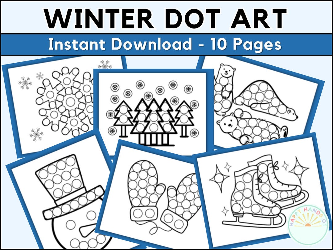 Winter Preschool Dot Marker Toddler Winter Break Winter Coloring Page