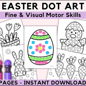 Ostern Dot Art Arbeitsblätter für Kinder Vorschule Dot Marker Kleinkind Ostern Vorschule März Aktivitäten PreK Ostern Malseiten Dotter