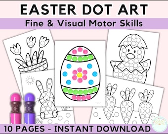 Easter Dot Art Preschool Worksheets For Kids Dot Marker Toddler Easter Preschool Centers March Activities PreK Easter Coloring Pages Dotter