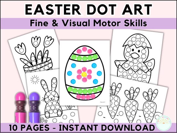 Easter Dot Art Preschool Worksheets For Kids Dot Marker Toddler Easter Preschool Centers March Activities PreK Easter Coloring Pages Dotter