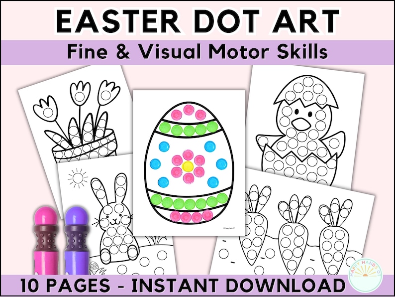 Easter Dot Art Preschool Worksheets For Kids Dot Marker Toddler Easter Preschool Centers March Activities PreK Easter Coloring Pages Dotter image 1