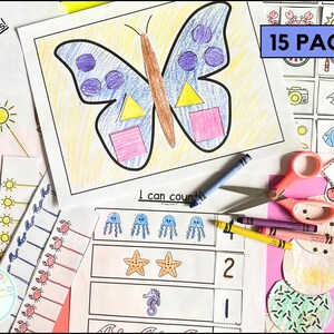 Summer Scissor Skill Preschool Worksheets For Kids Cut And Paste Pre K Worksheets Summer Break Cutting Printable for Kindergarten and PreK image 2