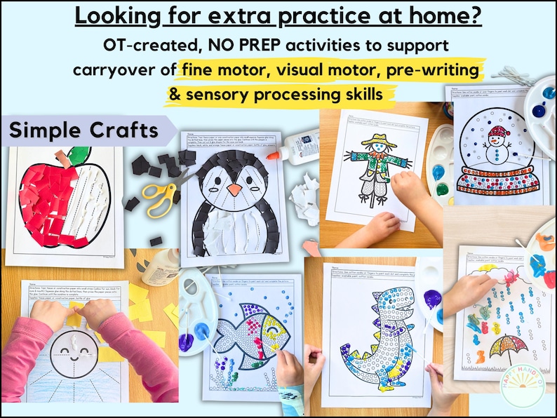 Fine Motor Skills BUNDLE Occupational Therapy Preschool Activities: OT Scissor Skills, Preschool Tracing, Dot Marker Printables Morning Work image 2