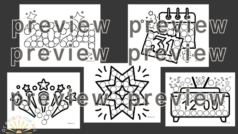 Kids New Years Activities 2024 Dot Marker Toddler New Years Eve Games ...