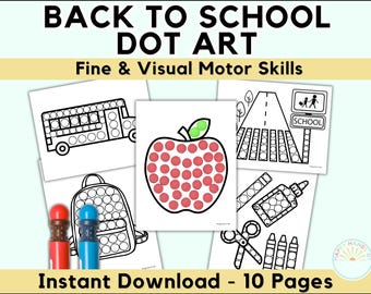Back To School Coloring Fall Dot Marker First Day of School Coloring Fall Coloring Pages Preschool Centers Simple Homeschool PreK Worksheets