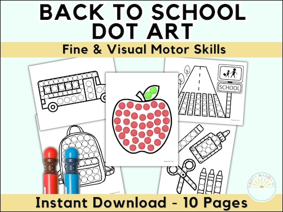 Back To School Coloring Fall Dot Marker First Day of School Coloring Fall Coloring Pages Preschool Centers Simple Homeschool PreK Worksheets