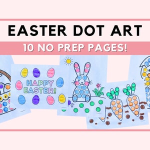 Easter Dot Art Preschool Worksheets For Kids Dot Marker Toddler Easter Preschool Centers March Activities PreK Easter Coloring Pages Dotter image 4